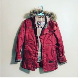 Burton XS burgundy parka coat
